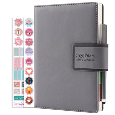 Dailygoods- Dagboek 2026 pagina per dag - Academisch Dagboek - Planner 2026 - Organiser - Bureaudagboek - Persoonlijke Organisator - 365 dagen schrijfruimte