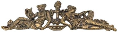 Meubeldecoratie Messing antiek 2 Romeinse vrouwen liggen aan 218x67mm