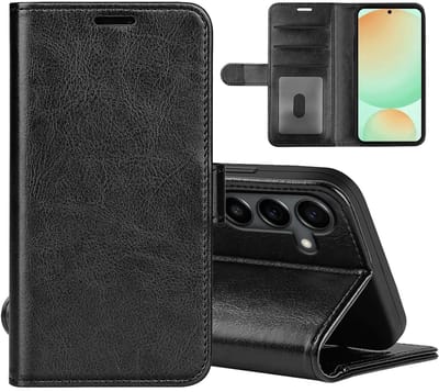 MobyDefend Hoesje - Geschikt voor Samsung Galaxy S25 FE - Wallet Book Case (Sluiting Achterkant) - Zwart