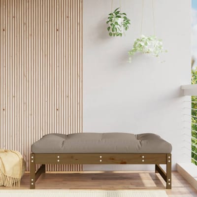 vidaXL - Tuinvoetenbank - 120x80 - cm - massief - grenenhout - honingbruin