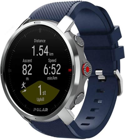 Strap-it Twill silicone horlogeband - geschikt voor Polar Vantage M / M2 / V3 / Grit X / Grit X(2) Pro - donkerblauw