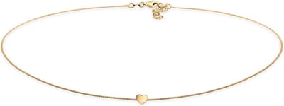 Elli Halsketting Choker Hart Liefde 925 Zilver verguld