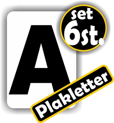 Jerma - Plakletter - A - Stickers - 6 st - 5 x 7 cm - Weerbestendig - Zwart - Zelfklevend - Vinyl