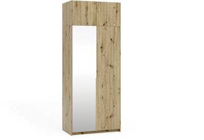 Kledingkast Apollonia I met Spiegel 100 x 250 cm (artisan, gouden handgrepen)
