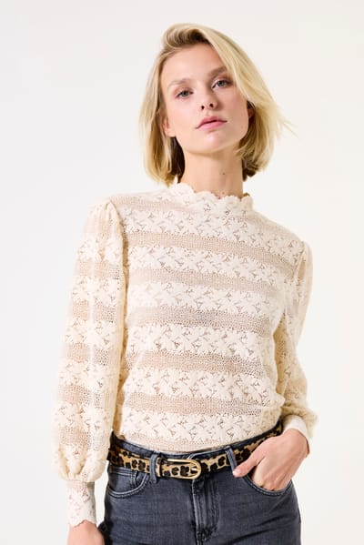 Garcia Ladies T-shirt Ls Whitecap Talla: M | Manga Larga Outlet | Mujer | Blanco