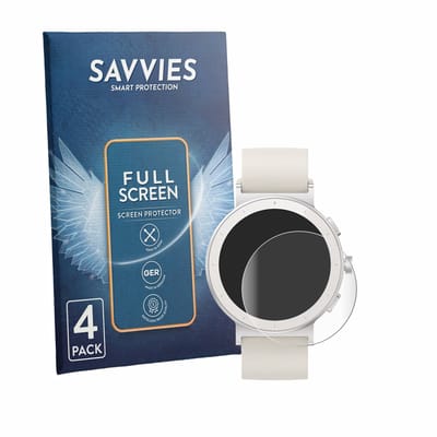 Savvies - Screenprotector voor realme Watch S5 - Folie Beschermfolie transparant volledig dekking 4 Stuks