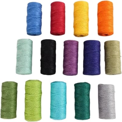 Touw String - Hennep Koord - Ambachten en Decoratie - Natuurlijk Jute Materiaal - 100 Meter - Marineblauw