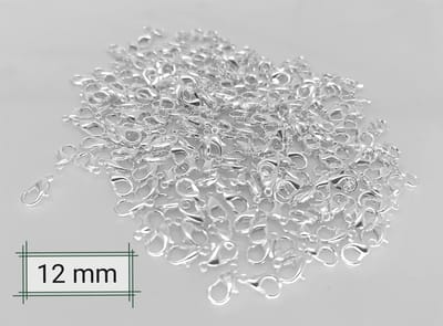 15 x Karabijnsluiting - 12 mm - zilverkleur, nikkelvrij