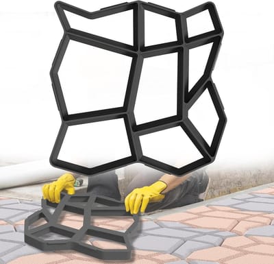 Betonvorm Doe-het-zelf - Looppaden Bekisting - Tuinpad Maken - Herbruikbaar Plastic - 43 x 43 x 4 cm - Zwart