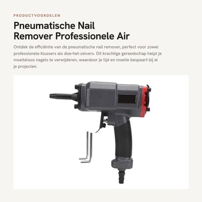 Dailygoods- Nagelverwijderaar Draagbaar - Pneumatische Nagelverwijderaar - Professionele Air Punch - Heavy Duty Gereedschap - Hoogwaardige Kwaliteit - Verbeterde Werkefficiëntie - Nageltacker