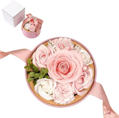 Bloemenboeket in geschenkdoos met geconserveerde rozen, perfect voor verjaardagen, Valentijnsdag en Moederdag, inclusief persoonlijke kaart