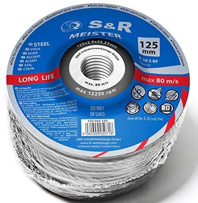 Doorslijpschijf 125mm voor metaal en roestvrij staal - Aluminiumoxide schijf voor haakse slijpmachines, ideaal voor bouw en carrosserie