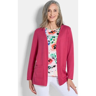 Cardigan van COTTAMIRA zonder sluiting - koraalrood - Gr. 19 van Goldner Fashion