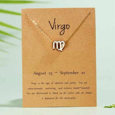 Cabantis Horoscoop-Ketting|Horoscoop|Ketting Dames|Ketting Heren| Goudkleurig|Virgo|Maagd