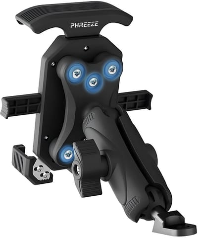 Phreeze PMH08 - Telefoonhouder Motor - Motorhouder Telefoon - Snel Ontgrendelknop - voor Scooter, Motorfiets & Motor Spiegel - Sterk Aluminium - Schokbestendig