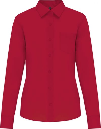 Kariban Overhemd in onderhoudsvriendelijk polykatoen-popeline dames K549 - Classic Red - L