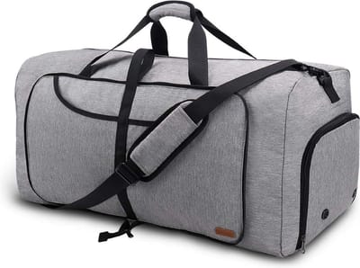 Reistas, grote, opvouwbare weekendtas, waterdichte sporttas met mooi vak voor heren en dames, grijs, 100L