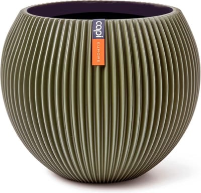 Capi Europe - Vaas bol Groove Colours - 12x10 - Groen - Opening Ø9 - Bloempot voor binnen - 5 jaar garantie - BGVGN109