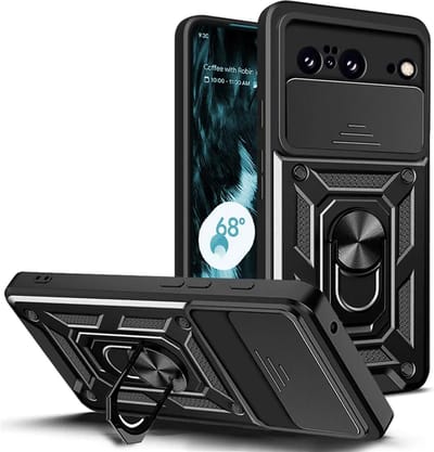 Hoesje geschikt voor Google Pixel 8 - Techsuit Camshield Back Cover - Zwart