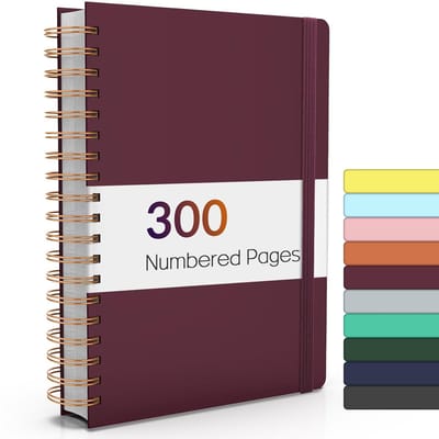 Linnen Spiraal Notitieboek B5 - 300 Gecijferde Pagina's en Dik Papier