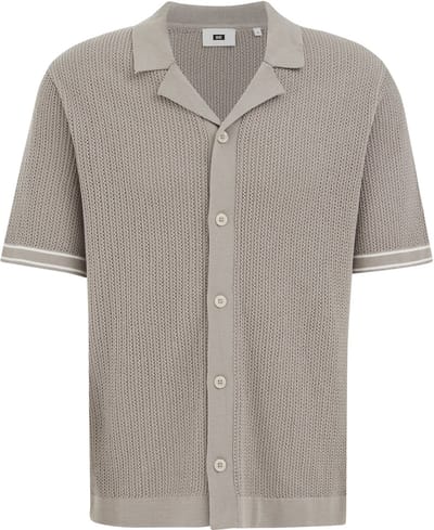 WE Fashion Heren regular fit gebreide polo met structuur