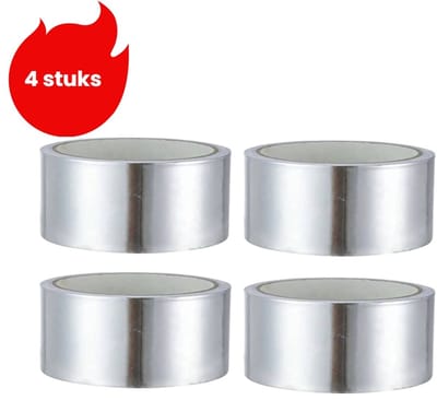 4 stuks - wanddecoratiestrips - zelfklevende aluminiumfolie rollen - kierverfraaiende stickers - hittebestendige stickers voor aanrechtbladen in de keuken - waterbestendige, olie- en schimmelwerende stickers - zilver