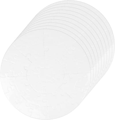Blanco Puzzels - Doe-het-zelf Puzzel - Creatief Knutselen - Hittebestendig - 20 cm diameter - Wit