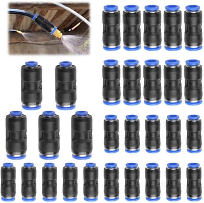 Dailygoods- Pneumatische Connectoren 30 Stuks - Push In/Push To Connectoren - Reduceerstukken - Luchtslang - Dichte Aansluiting - Lichtgewicht en Draagbaar - Luchtconnector