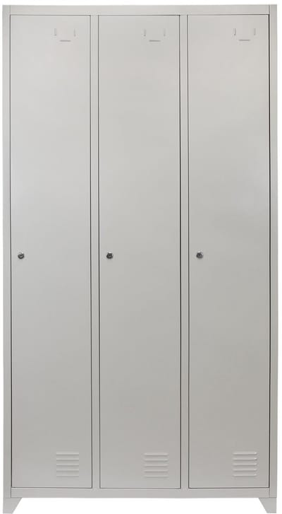 Metalen opbergkast - grijs - 50x90x180 cm - 2 planken & kledingrail