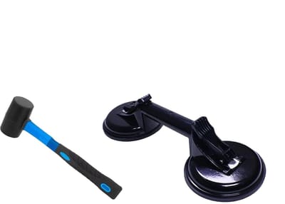 Zuignappen - Vacuüm Plaat - Vloer Onderhoud - Krasvrij Tillen - 32.5 cm Lengte - Zwart