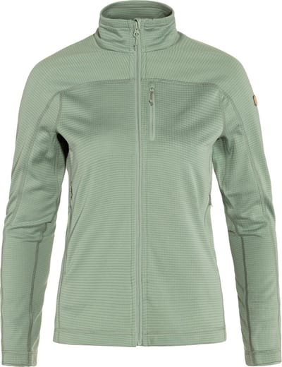 Fjällräven Abisko Lite Fleece Jacket Dames Outdoorvest - Misty Green - L