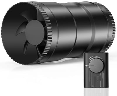 Verstelbare Buisventilator 221 m³/h met Stekker en Verbeterde Controller voor Badkamer, Serre, Kweektent, Kelder, Garage en Keuken