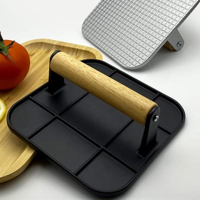 Burgerpers - Vlees pers - Vlees grillen - Gelijkmatige druk - 165 cm - Zwart
