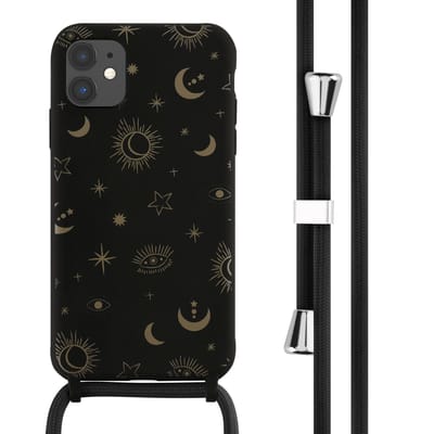 imoshion Hoesje - Geschikt voor Apple iPhone 11 - Siliconen design hoesje met koord - Sky Black