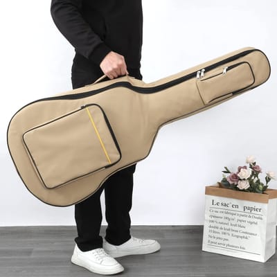 Dailygoods- Gitaartas Waterdicht - Gevoerde Hoes - Geschikt voor Akoestische/Klassieke Gitaar - Inclusief Schouderriem - Ideaal voor Reizen - Met Ritszakken - Gitaarhoes