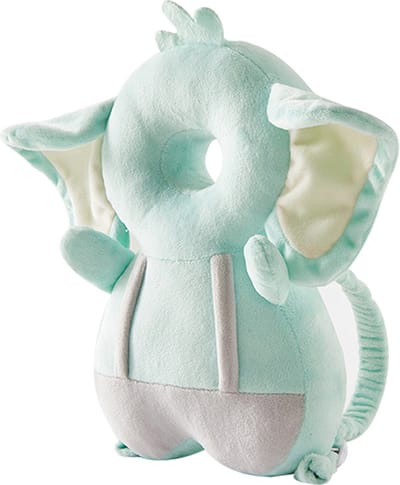DW4Trading Baby Hoofdbeschermer Olifant Mintgroen - Veiligheidskussen - Valrugzak - 3D Ademend - Peuter