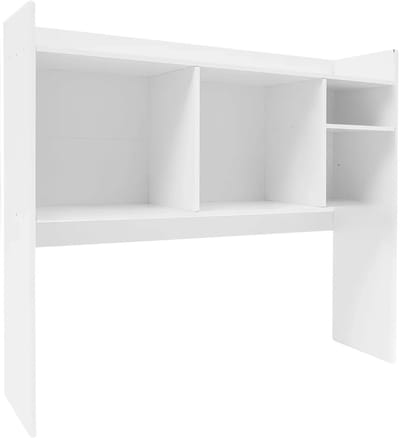 Desktop organizer – Voor kantoor en studeerkamer – PVC opbergrek met 6 compartimenten – Meerdere lagen boekenrek voor bureauopslag – Wit