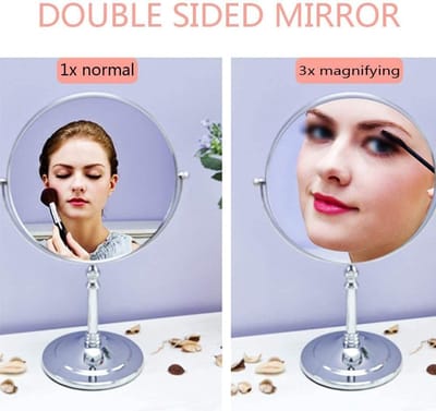 Vergrotende Spiegel - Make-up Spiegel - Badkamer Gebruik - 360 Graden Rotatie - 3x Vergroting - Brons