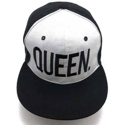 Koningin Geborduurde Baseballpet Zwart Hip Hop Snapback Hoed Voor Mannen Vrouwen Adjustable gray