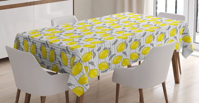 ABAKUHAUS Citroenen Tafellaken – 140x240 cm – Satijnmix