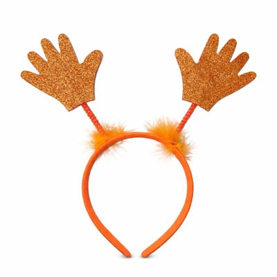 Oranje Glitter Diadeem – Unisex One Size – Voetbal & Koningsdag – Feestaccessoire – Oranje Outfit Accessoire