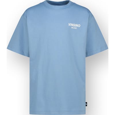 Vingino Boys T-shirt Basic Boxy T-shirt Dusk Blue Size: 10 | T-shirts Outlet | Unisex | Blauw