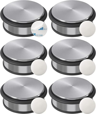 Roestvrijstalen deurstopper 1,2 kg – Antislip wanddeurstopper zonder boren – 10x4,5 cm, Keuze uit verschillende hoeveelheden