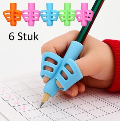 Potloodgrips I Vingergrip Schrijfhulp Kinderen & Ouderen I Potloodhouder I Penhouder I Schrijfhulpmiddelen I 6 Stuk