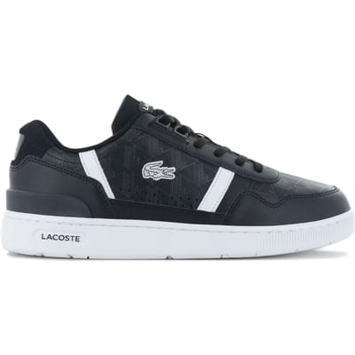 LACOSTE T-Clip Leather - Heren Sneakers Schoenen Leer Zwart 747SMA0068312 , Maat: EU 39.5 UK 6