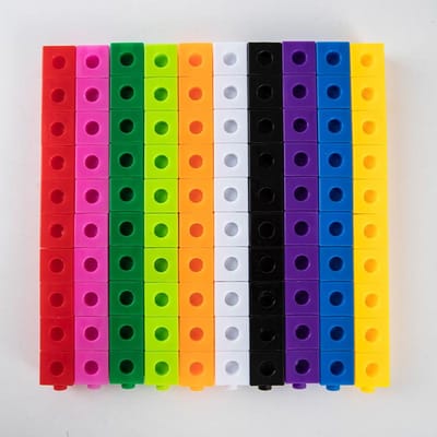 Montessori Wiskunde Kubussen Getallenblokken Telspeelgoed Snap Linking Kubus Tellers voor Kinderen Leren Vroege Educatie Speelgoed blue