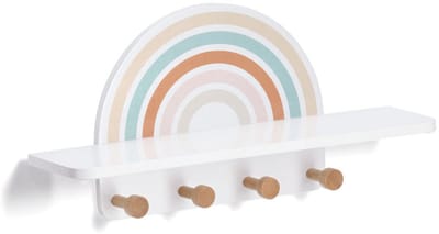 Zeller kinder wandkapstok regenboog present - Wit - Wandmontage