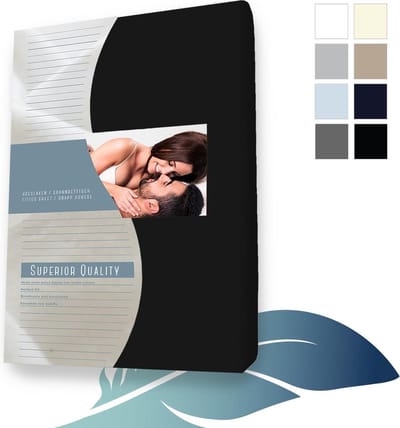 24-Bedding - Splittopper Hoeslaken - Jersey 100% katoen - 200x210 cm - Zwart