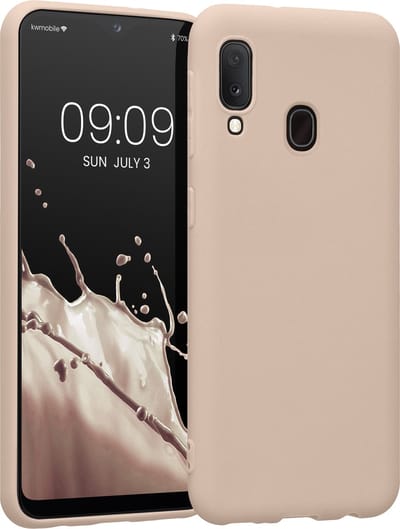 kwmobile telefoonhoesje geschikt voor Samsung Galaxy A20e - Hoesje voor smartphone - Back cover in kokosmelk