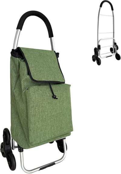 Boodschappentrolley traploper - 45 l - opvouwbaar - groen